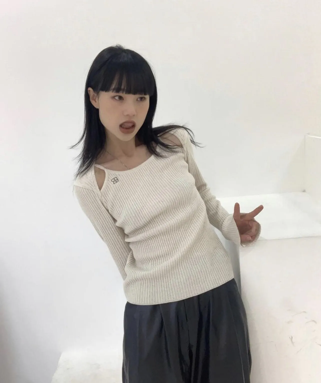 Fake two sweater