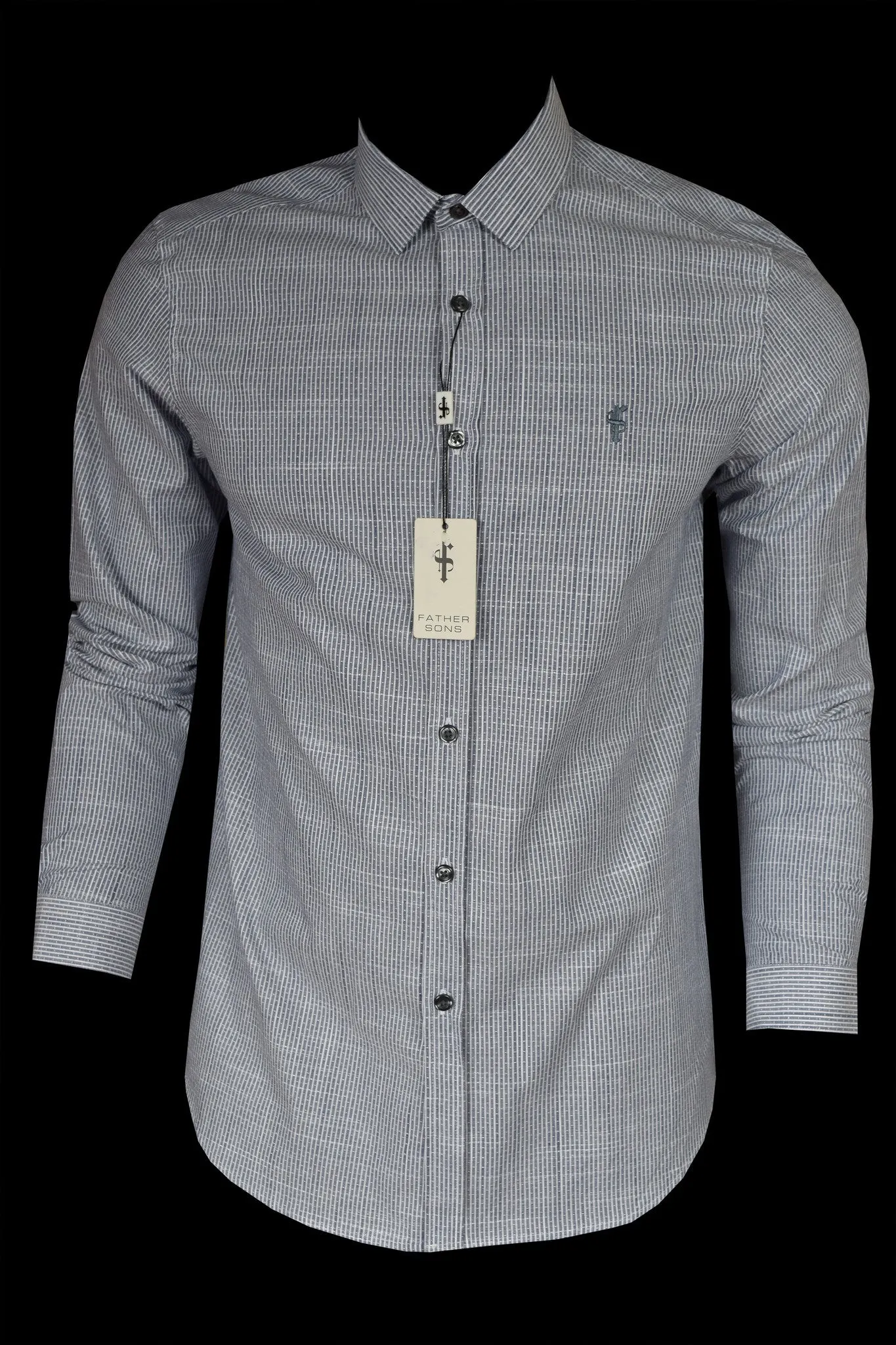 Father Sons Platinum Stripe Grey Dobby Print - FS102 (LAST CHANCE)
