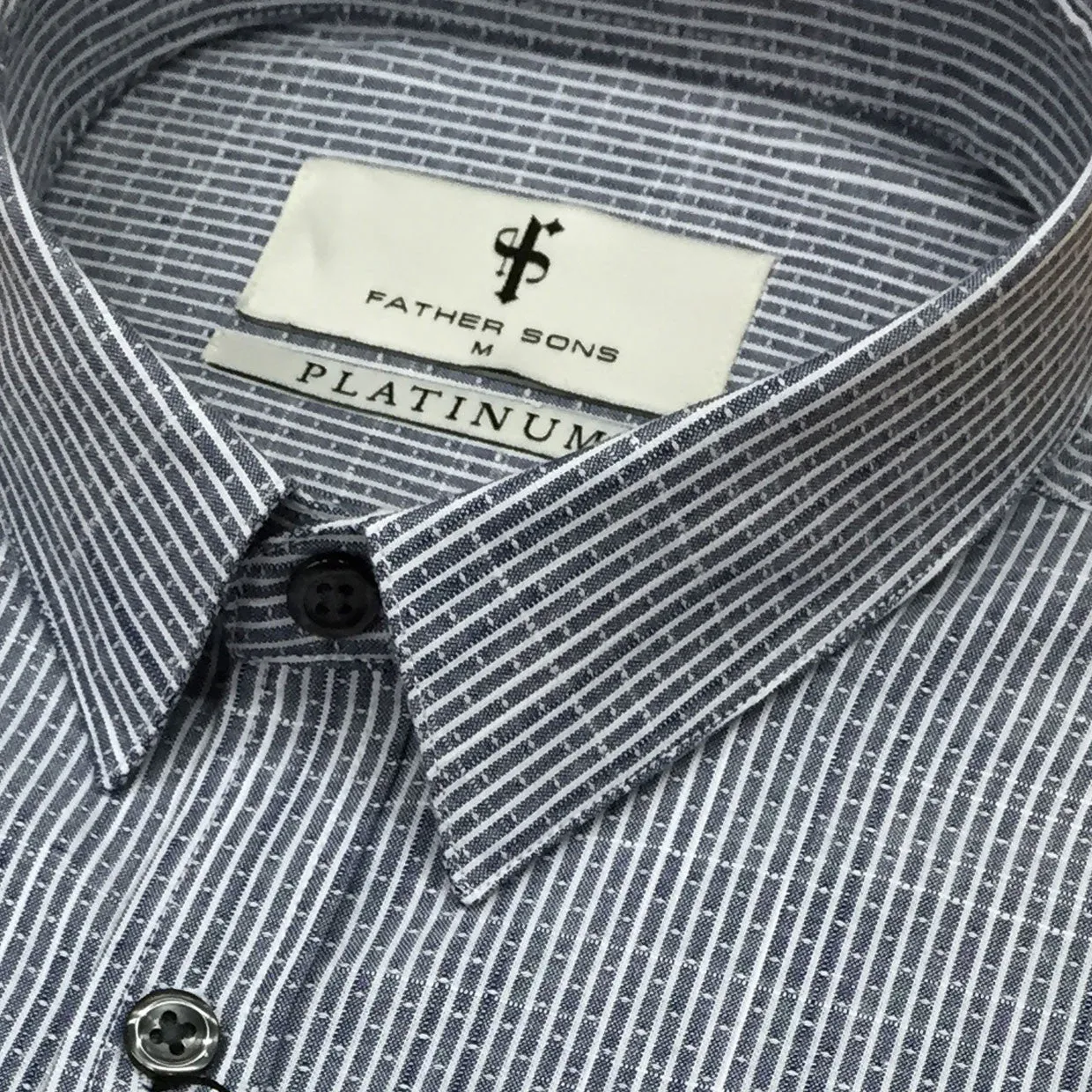 Father Sons Platinum Stripe Grey Dobby Print - FS102 (LAST CHANCE)