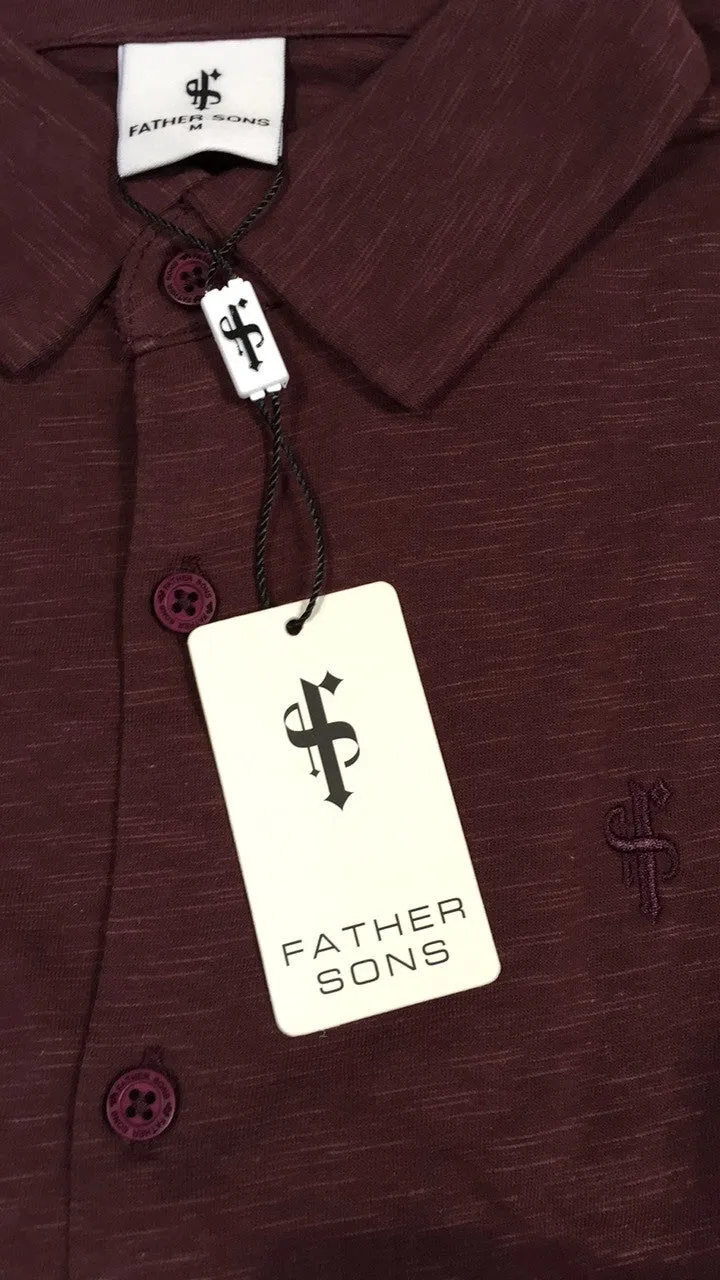 Father Sons Super Slim Burgundy Jersey - FSH010 (LAST CHANCE)
