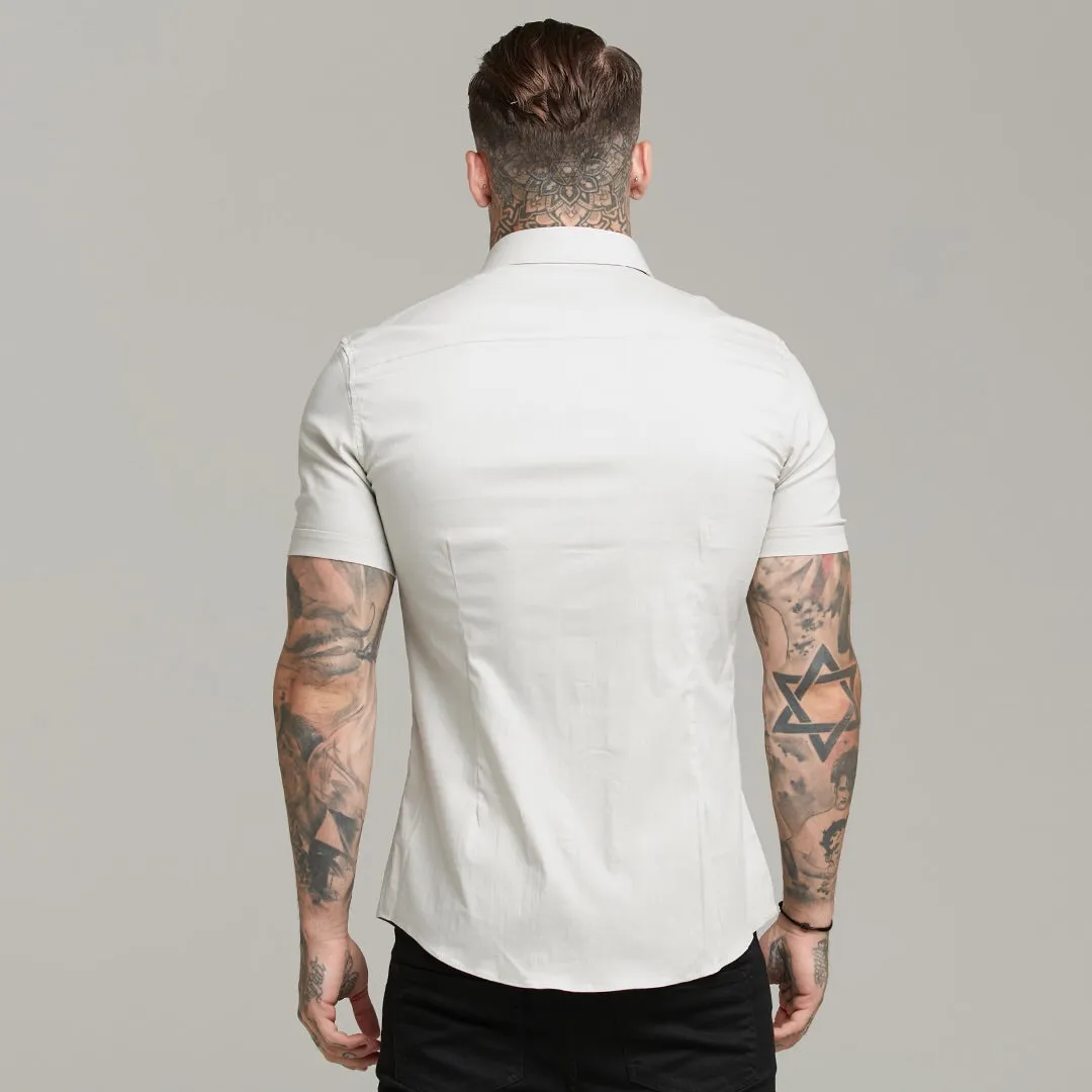 Father Sons Super Slim Stretch Classic Light Beige Short Sleeve  - FS559