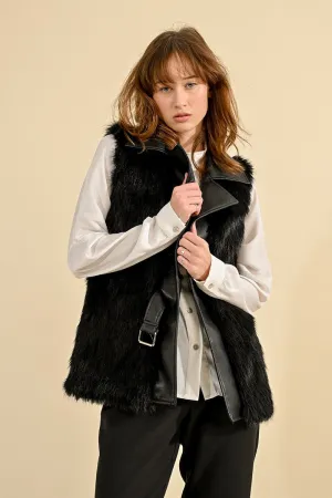 FAUX FUR SLEEVELESS JACKET