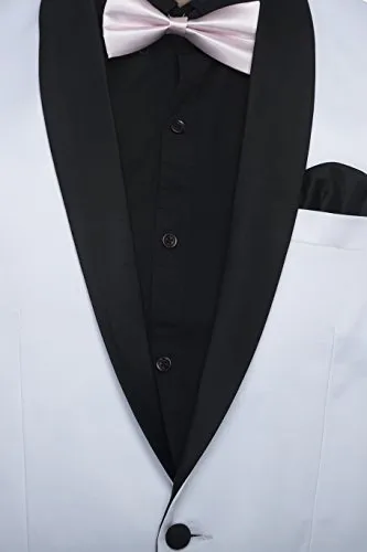 FAVOROSKI Designer Men's Slim Italian Fit Shawl Collar Tuxedo Suit Blazer, White (FAVBL161135-WHITE-XS)