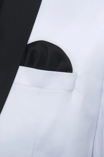 FAVOROSKI Designer Men's Slim Italian Fit Shawl Collar Tuxedo Suit Blazer, White (FAVBL161135-WHITE-XS)