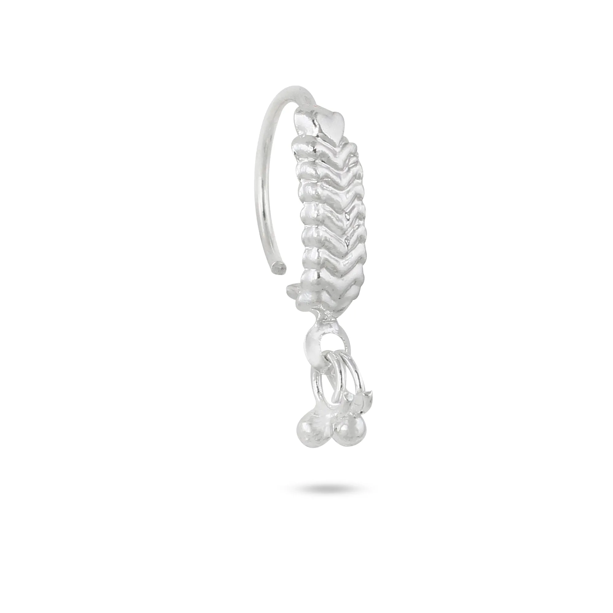 Feather Nose Ring with Dangling Ends, Now available 14K Gold Plated