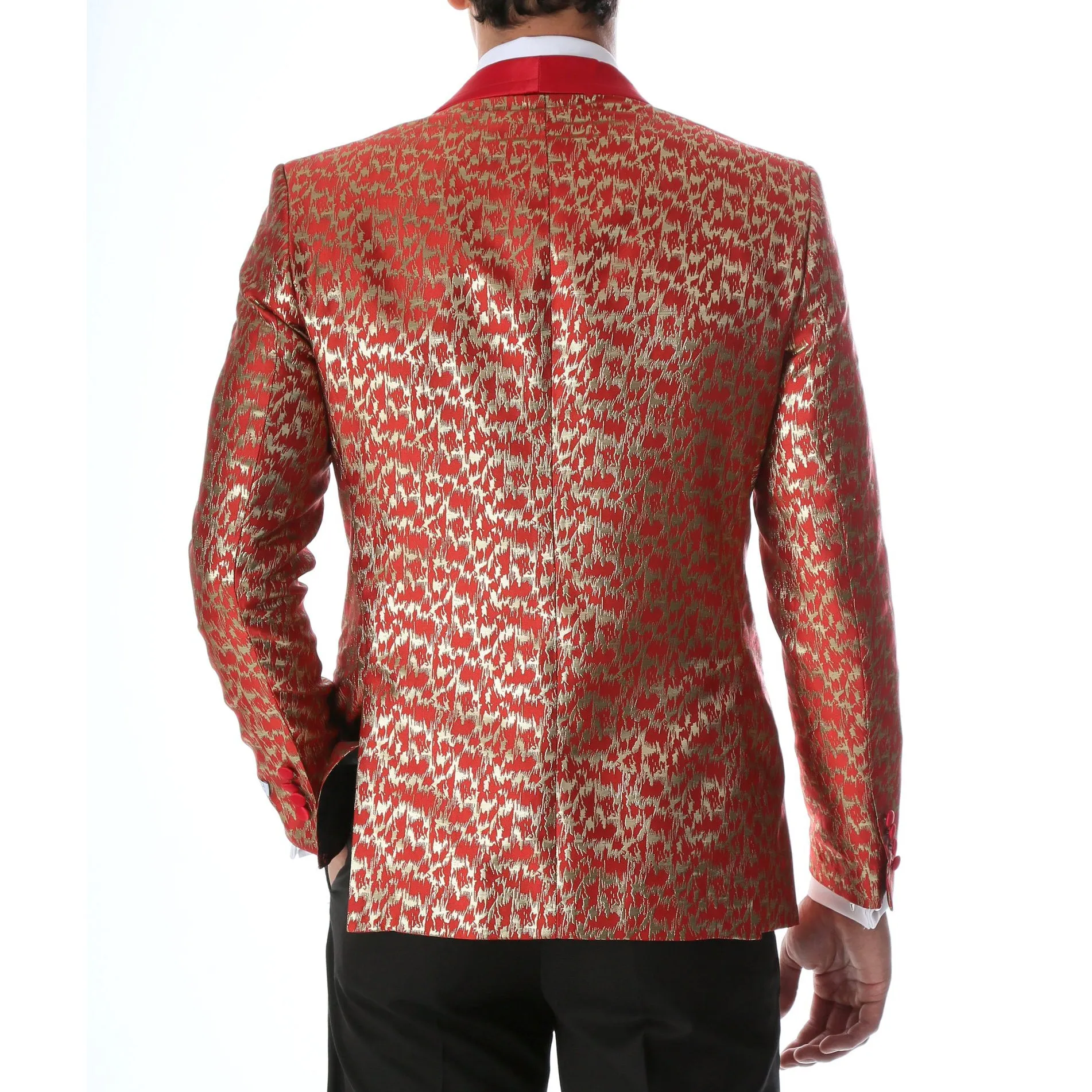 Ferrecci Floral Webber Modern Fit Shawl Collar Tuxedo Blazer