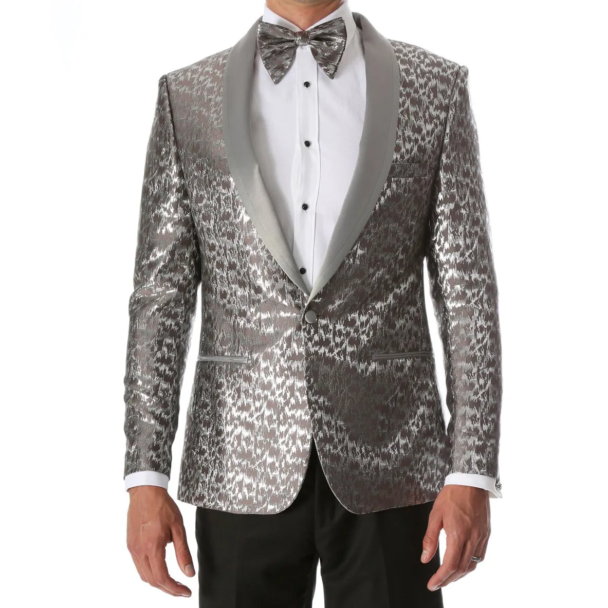 Ferrecci Floral Webber Modern Fit Shawl Collar Tuxedo Blazer