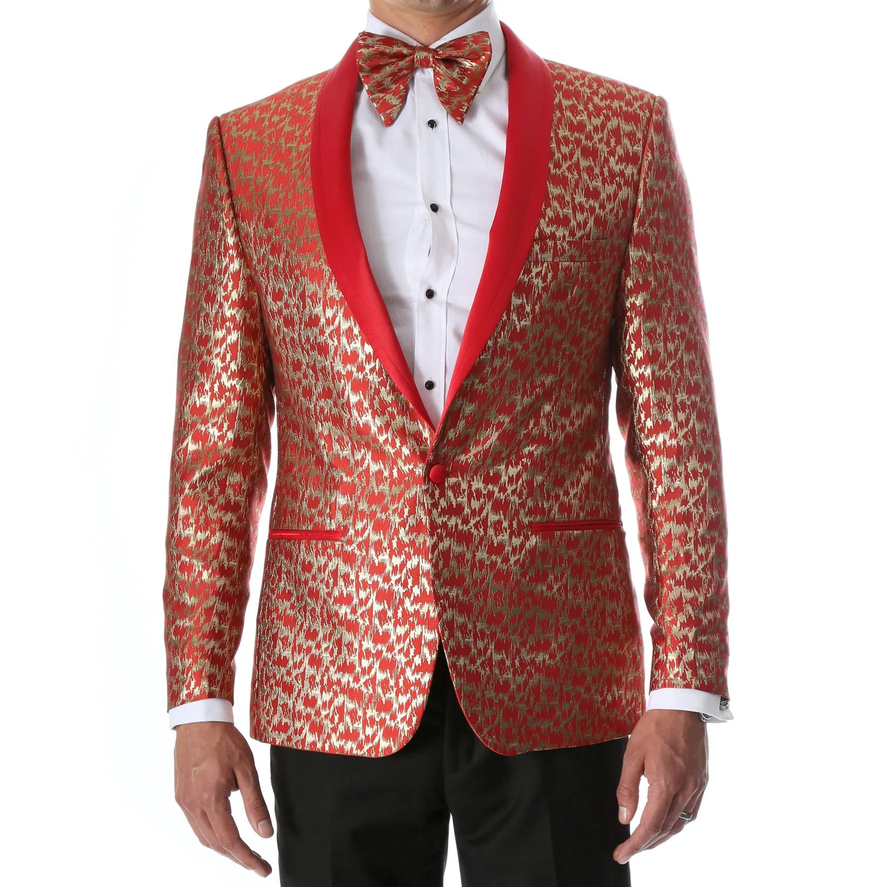 Ferrecci Floral Webber Modern Fit Shawl Collar Tuxedo Blazer