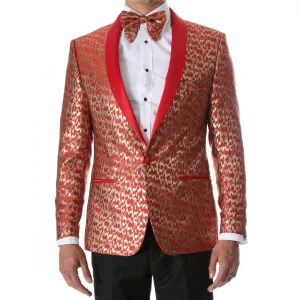 Ferrecci Floral Webber Modern Fit Shawl Collar Tuxedo Blazer
