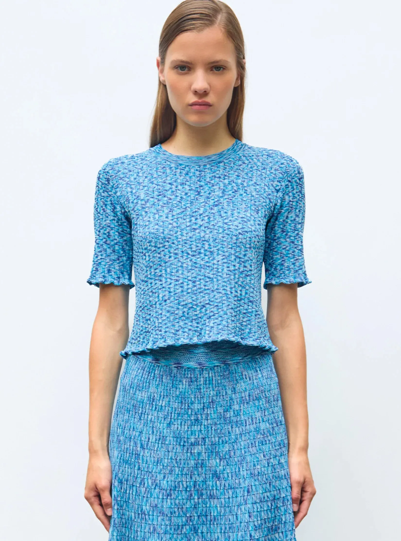 FLAT RIBBED KNIT TOP
