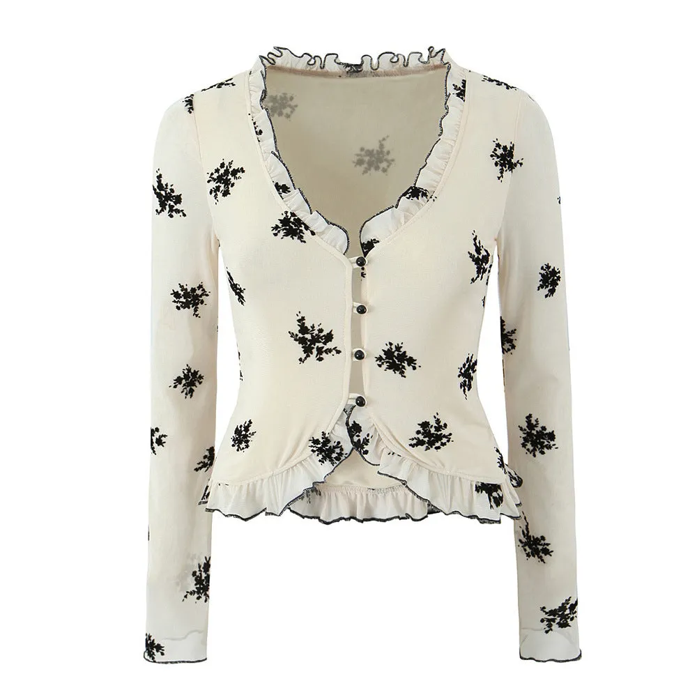 floral mesh sunscreen cardigan