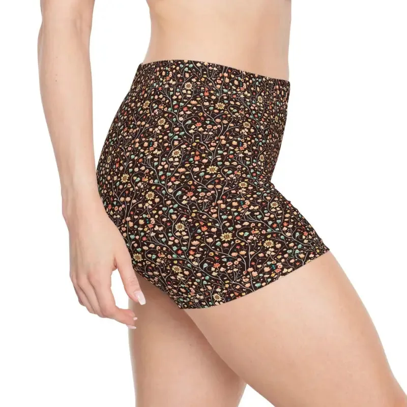 Floral Pattern Women's Shorts Moisture Wicking Comfort