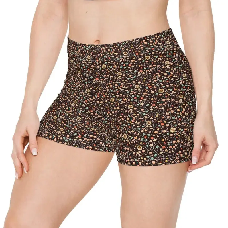 Floral Pattern Women's Shorts Moisture Wicking Comfort