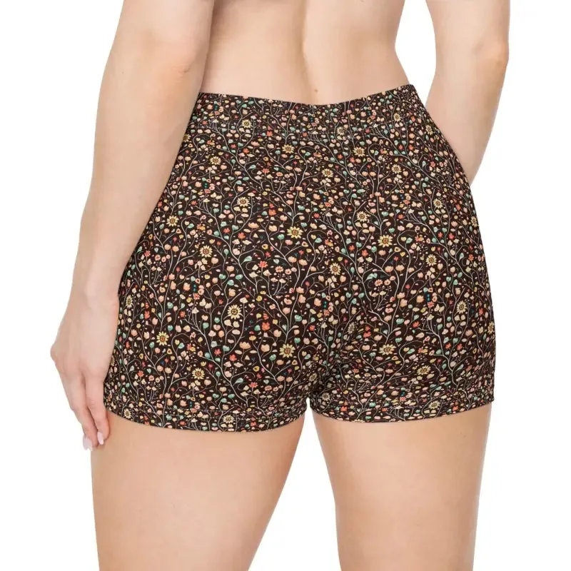 Floral Pattern Women's Shorts Moisture Wicking Comfort