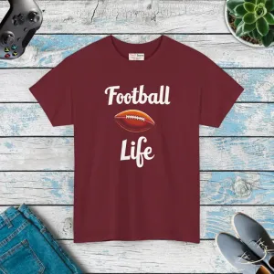 Football Life Heavy Cotton Tee for Game Day