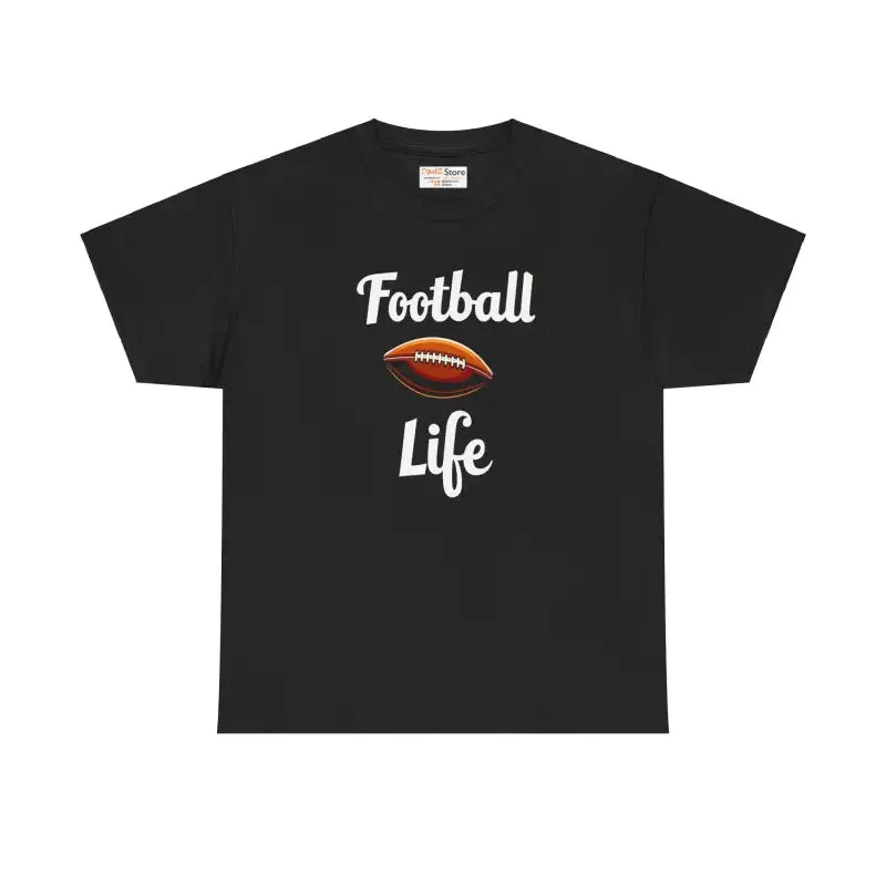 Football Life Heavy Cotton Tee for Game Day