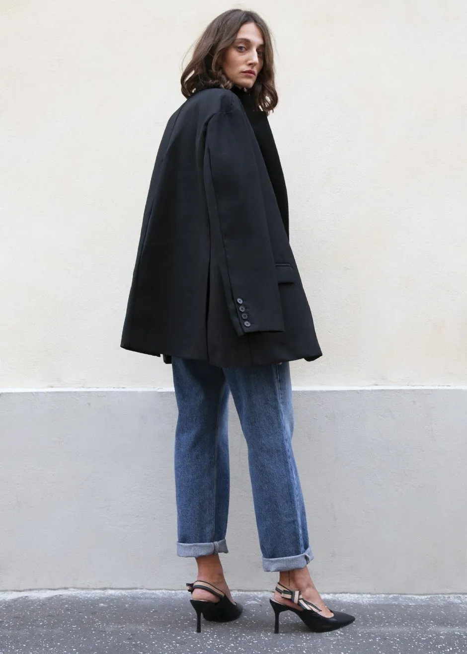 Frankie Oversized Boyfriend Blazer - Black
