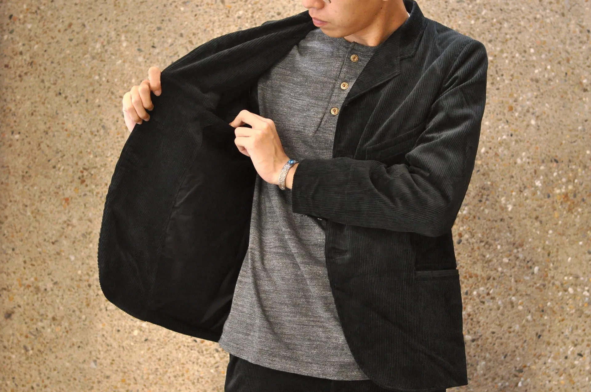 Freewheelers "Jackson" Corduroy Sack Coat (Black)