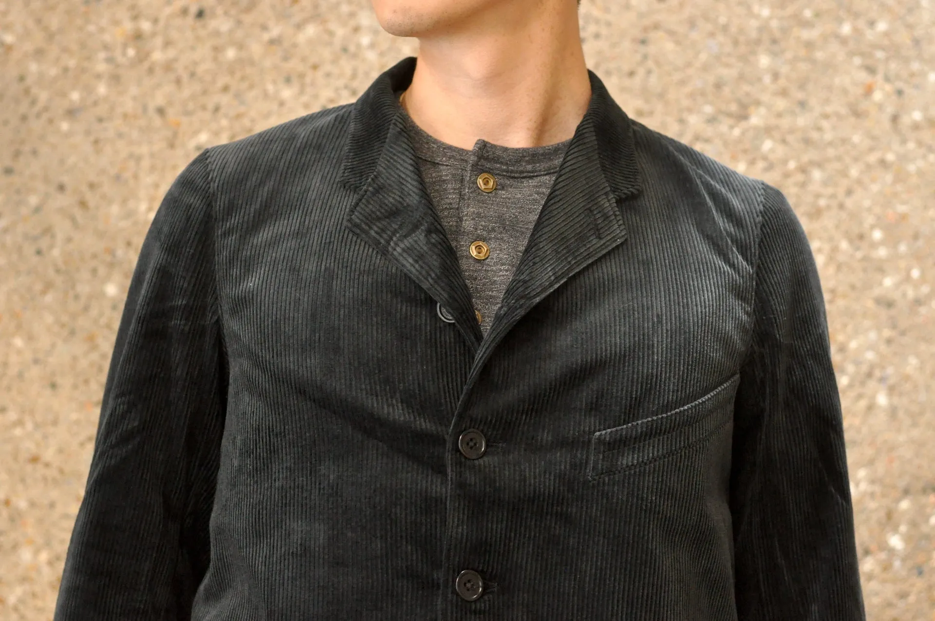 Freewheelers "Jackson" Corduroy Sack Coat (Black)