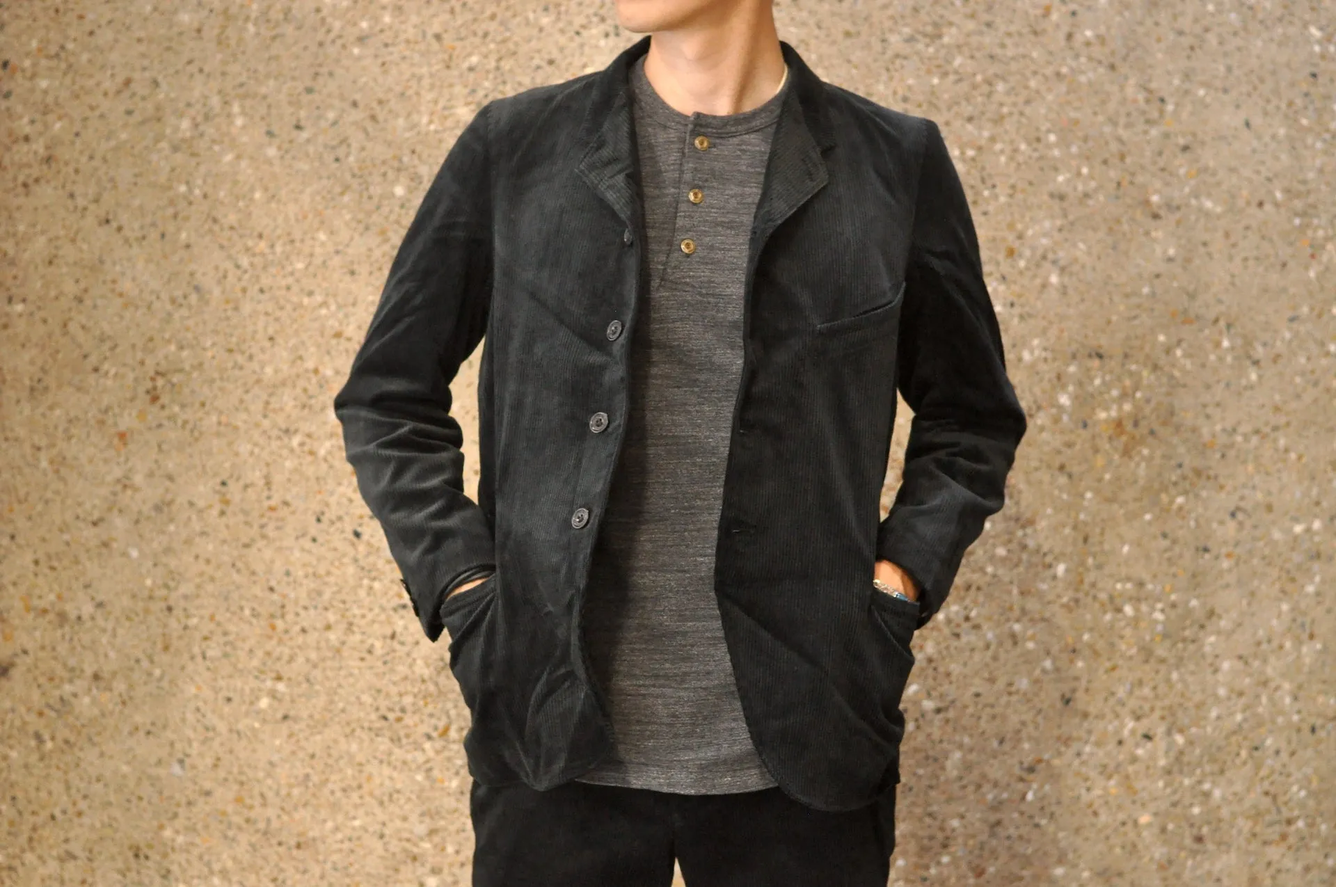 Freewheelers "Jackson" Corduroy Sack Coat (Black)