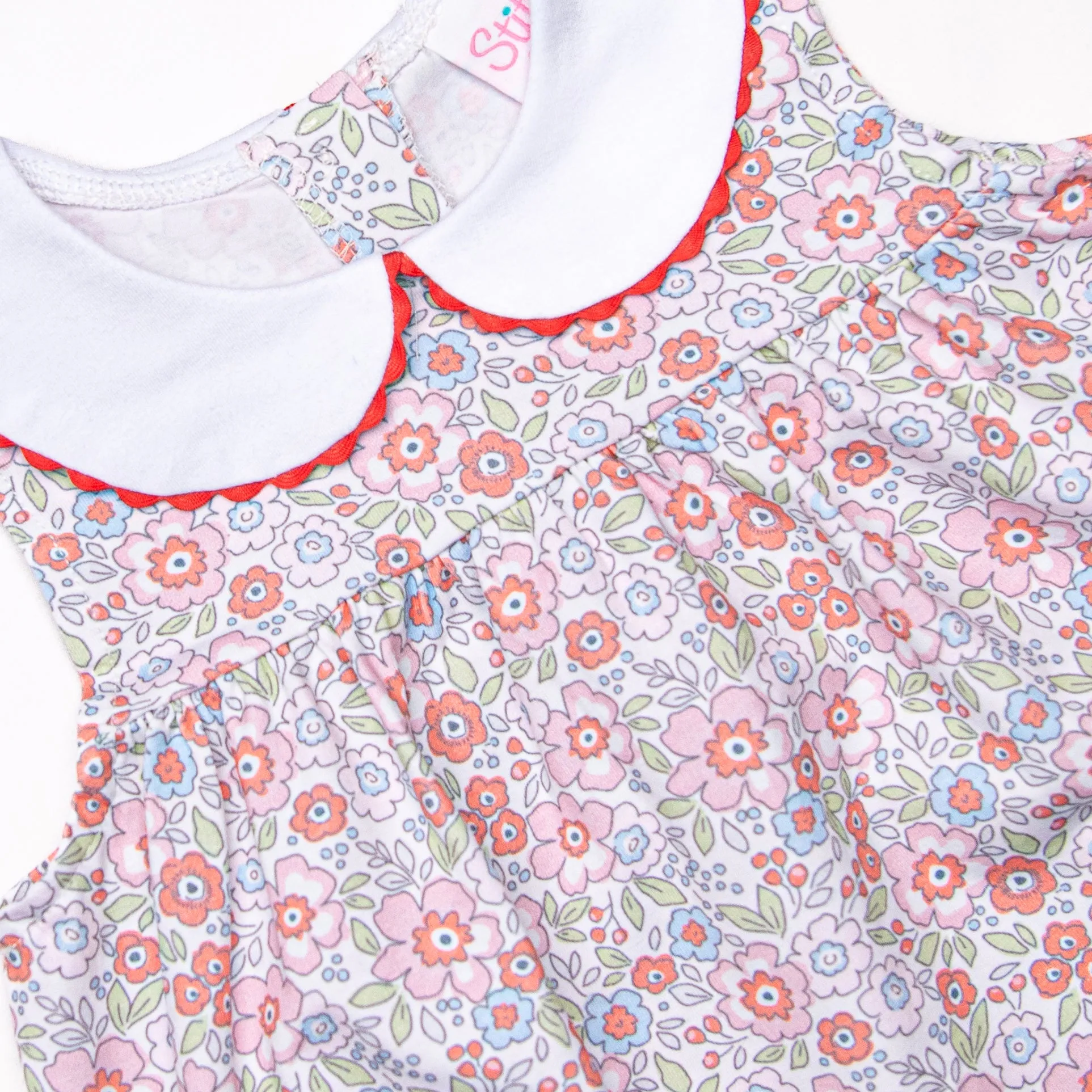 Fresh Market Florals Short Set, Red