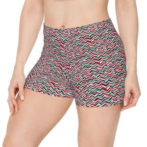 Fresh Moisture Wicking Colorful Zigzag Womens Shorts