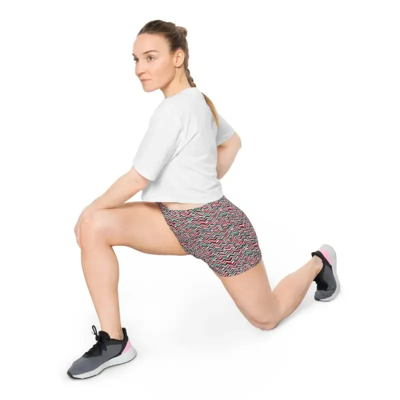 Fresh Moisture Wicking Colorful Zigzag Womens Shorts