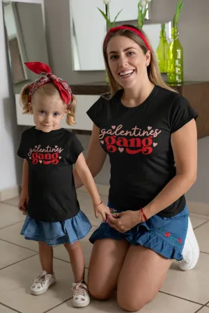 Galentines Gang Matching Black T-shirts