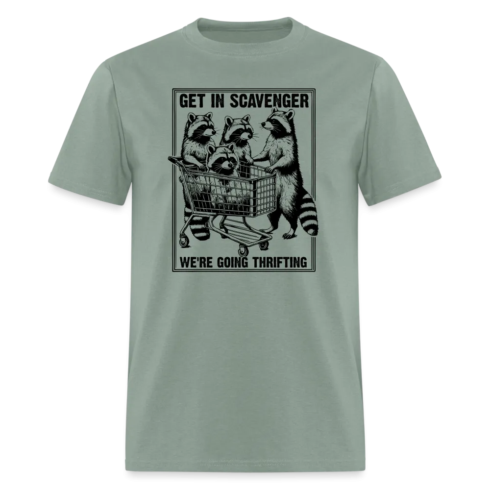 “Get in scavenger, we’re thrifting-raccoons”-Unisex Classic T-Shirt