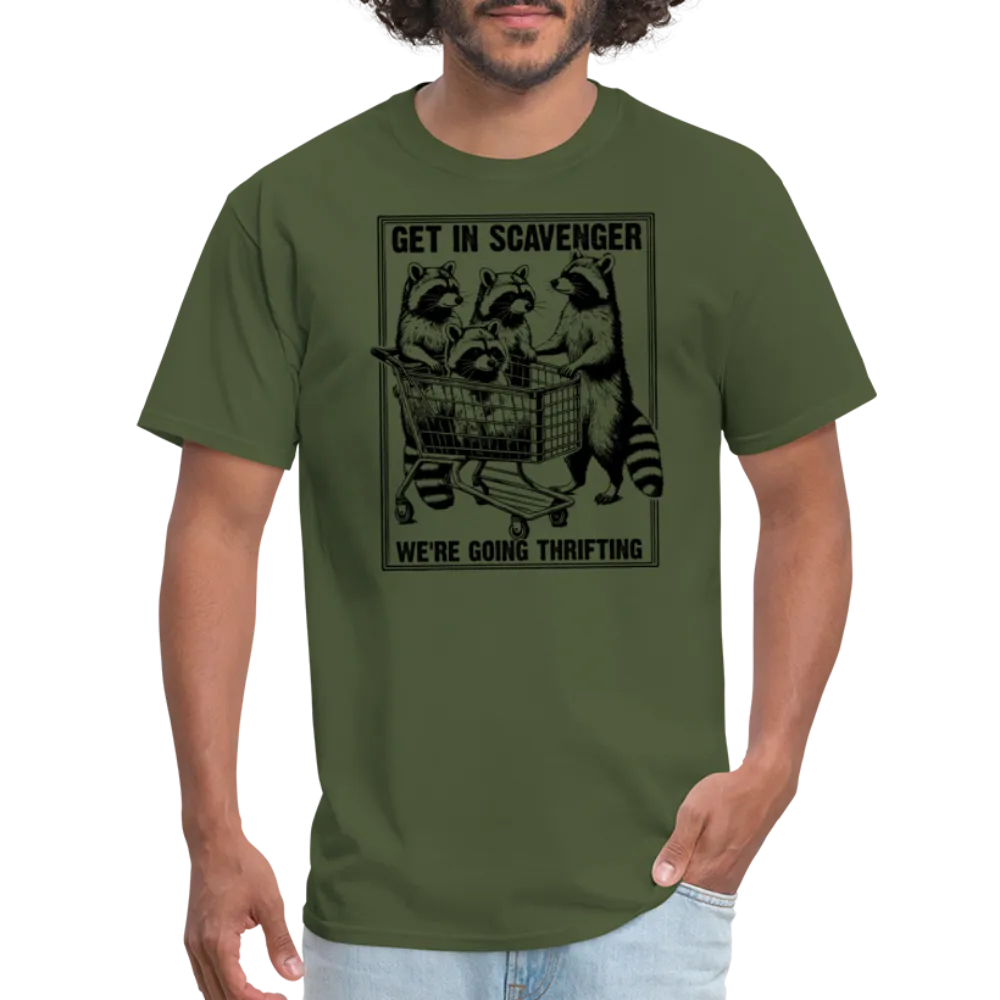 “Get in scavenger, we’re thrifting-raccoons”-Unisex Classic T-Shirt