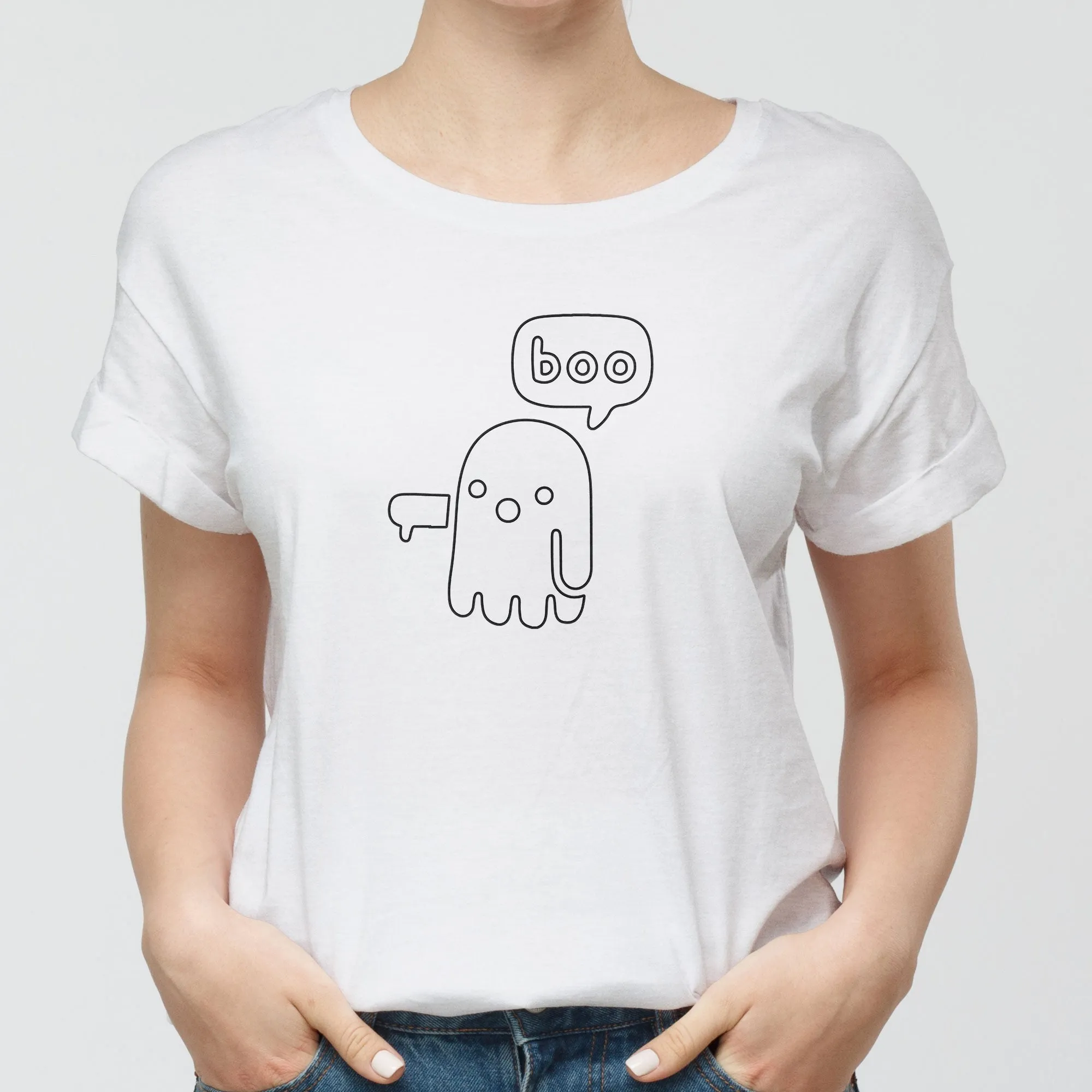 Ghostly Boo Round-Neck Unisex-T-Shirt