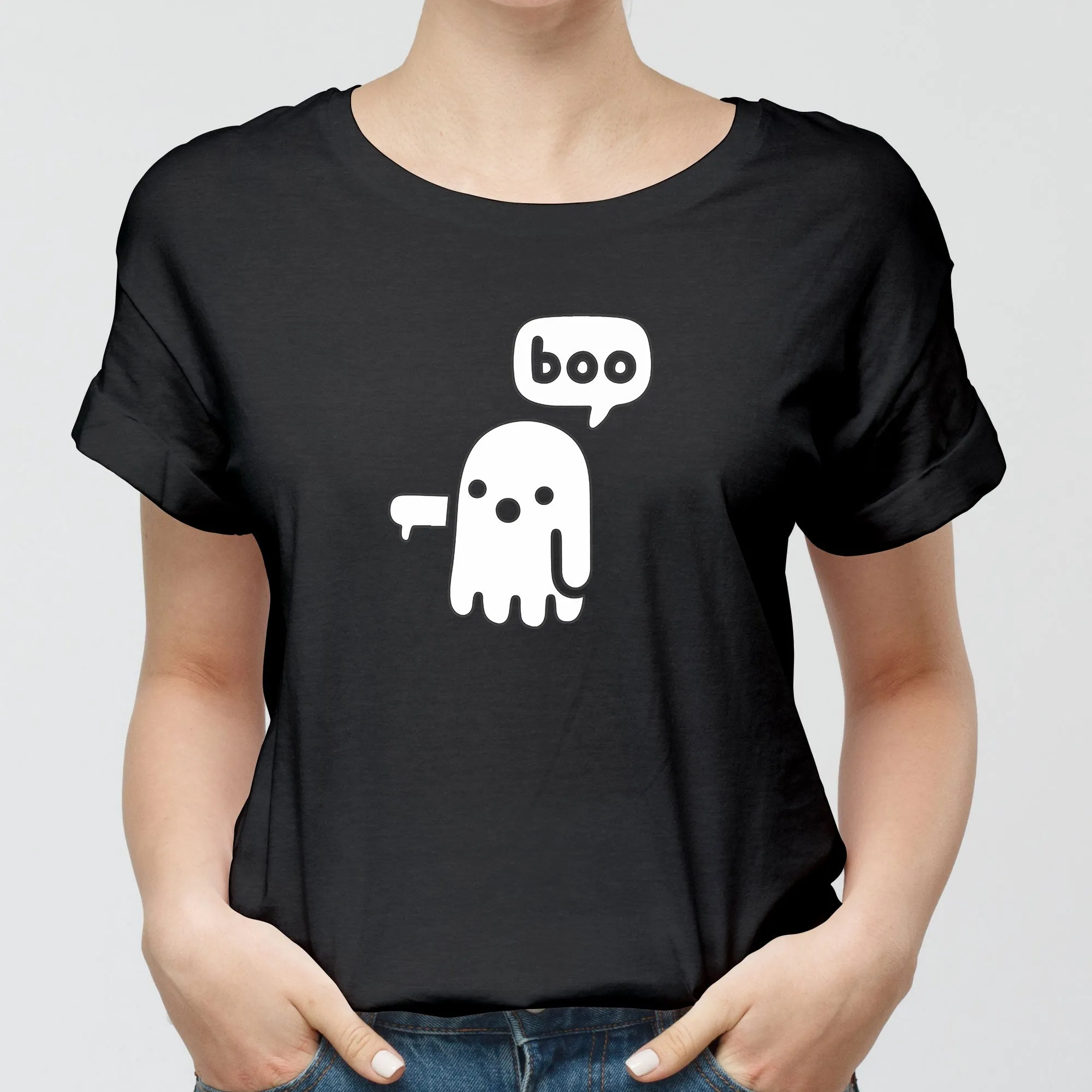 Ghostly Boo Round-Neck Unisex-T-Shirt