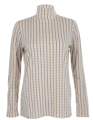 Ginger & Jardine Cosy Roll Neck Mustard Check