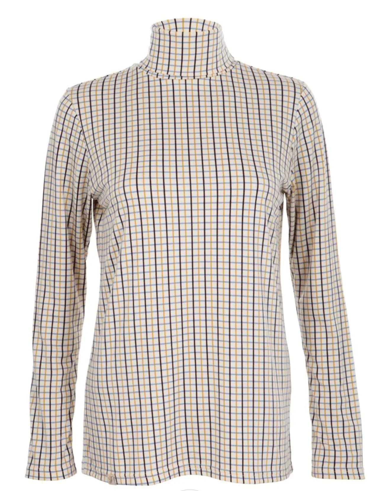 Ginger & Jardine Cosy Roll Neck Mustard Check