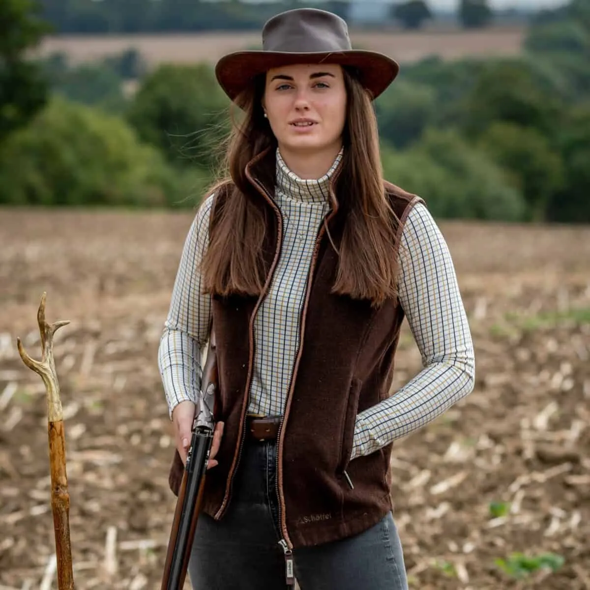Ginger & Jardine Cosy Roll Neck Mustard Check