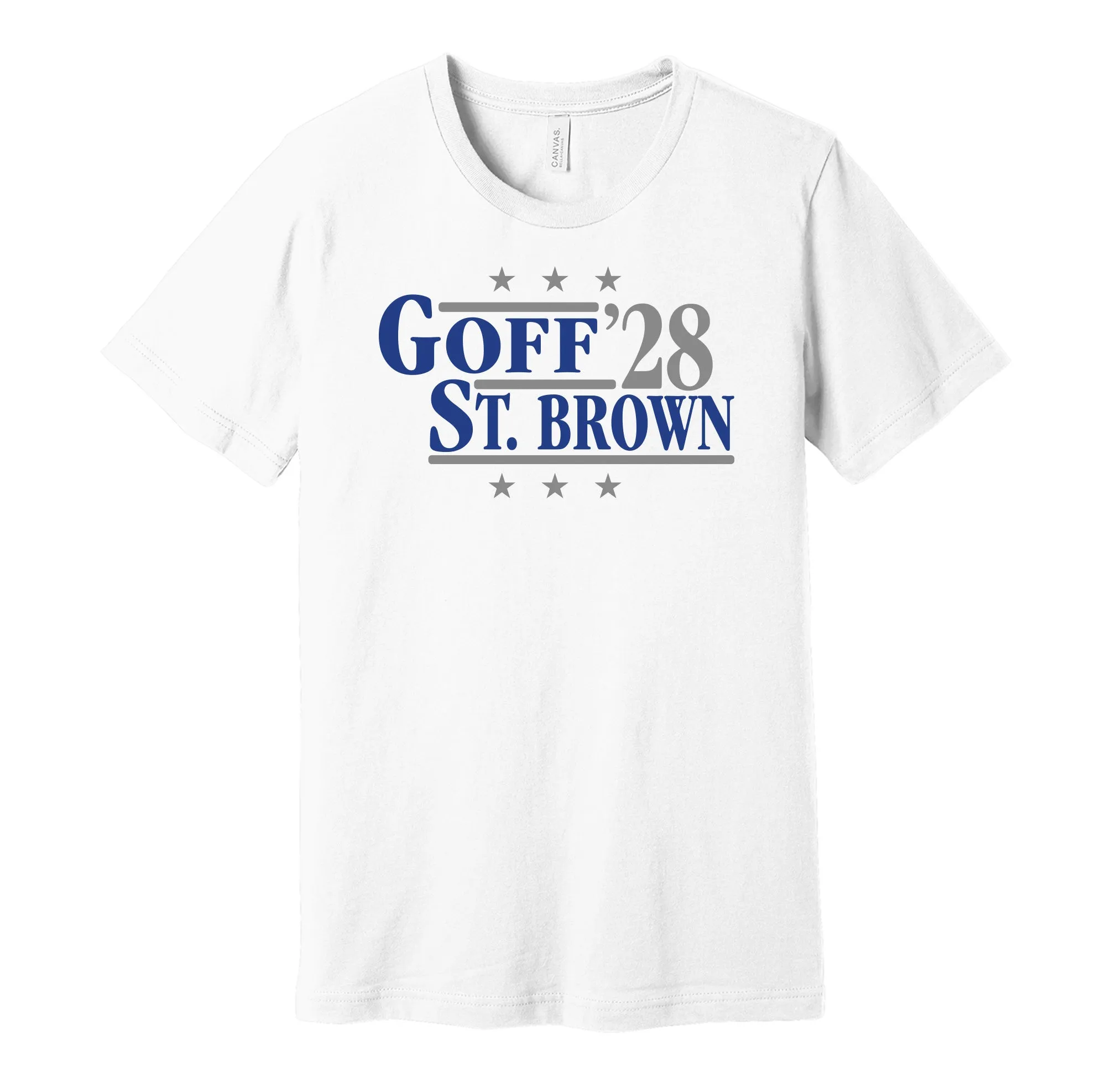 Goff & St. Brown '28 - Detroit Football Legends Political Campaign Parody T-Shirt - Hyper Than Hype Shirts