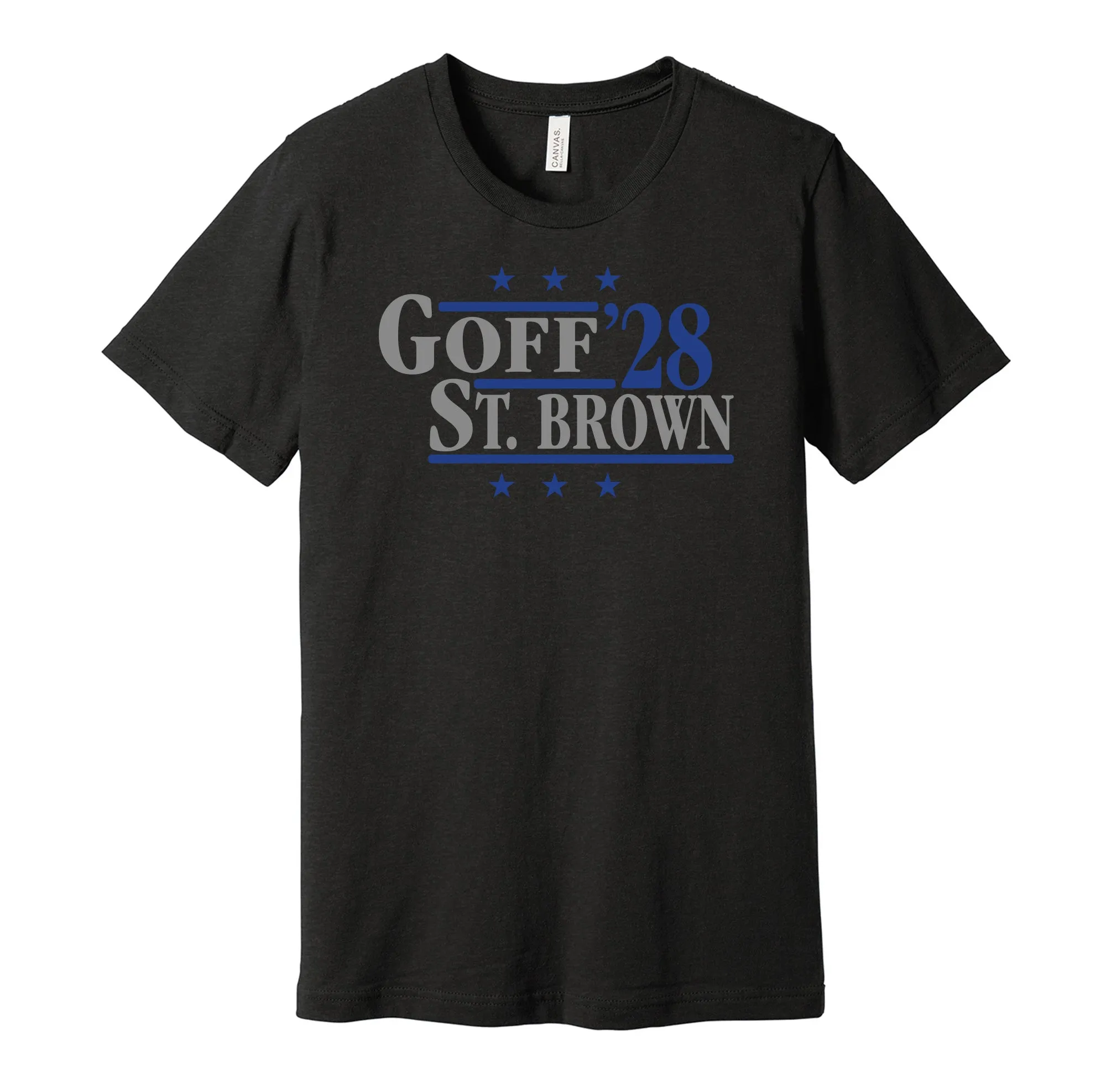 Goff & St. Brown '28 - Detroit Football Legends Political Campaign Parody T-Shirt - Hyper Than Hype Shirts