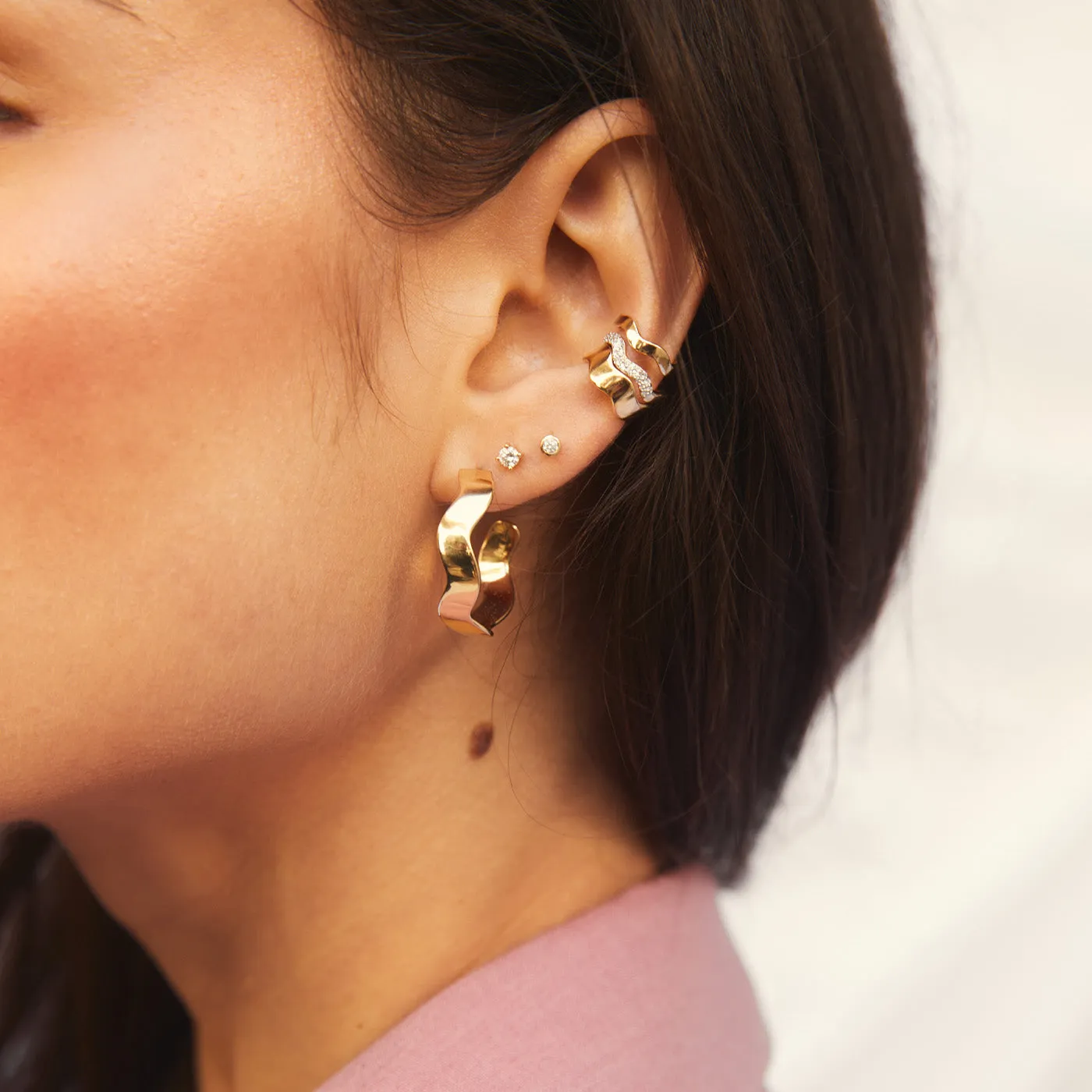 Gold Form Hoops