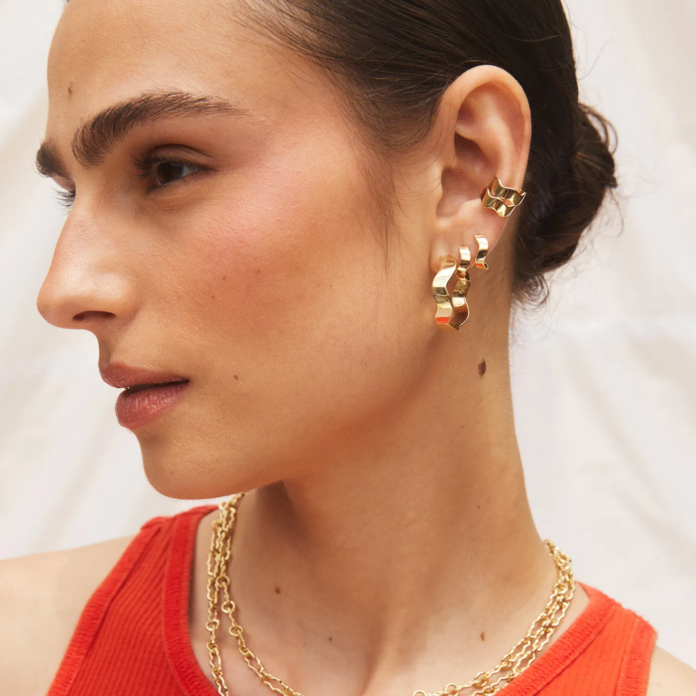 Gold Form Hoops