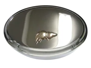 Gold Toned Anatomical Medical Hepatologist Liver Oval Trinket Jewelry Box