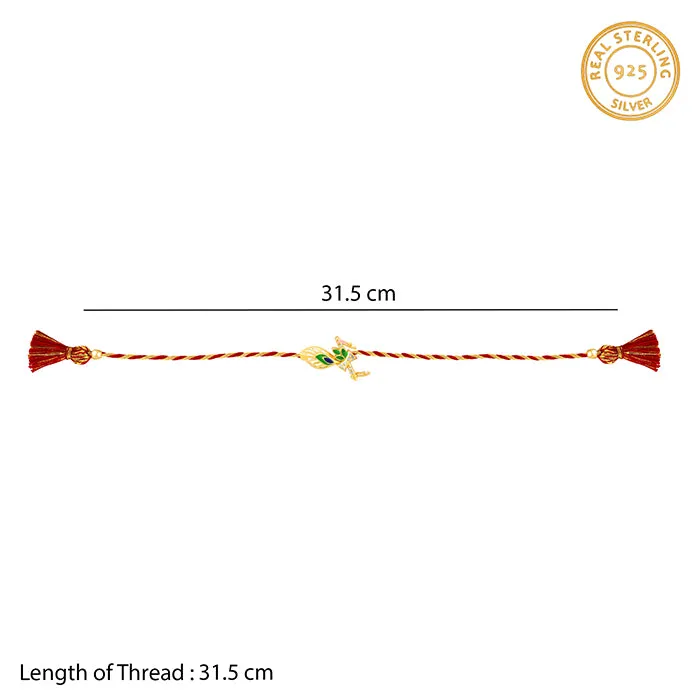 Golden Krishna Flute Rakhi cum Pendant