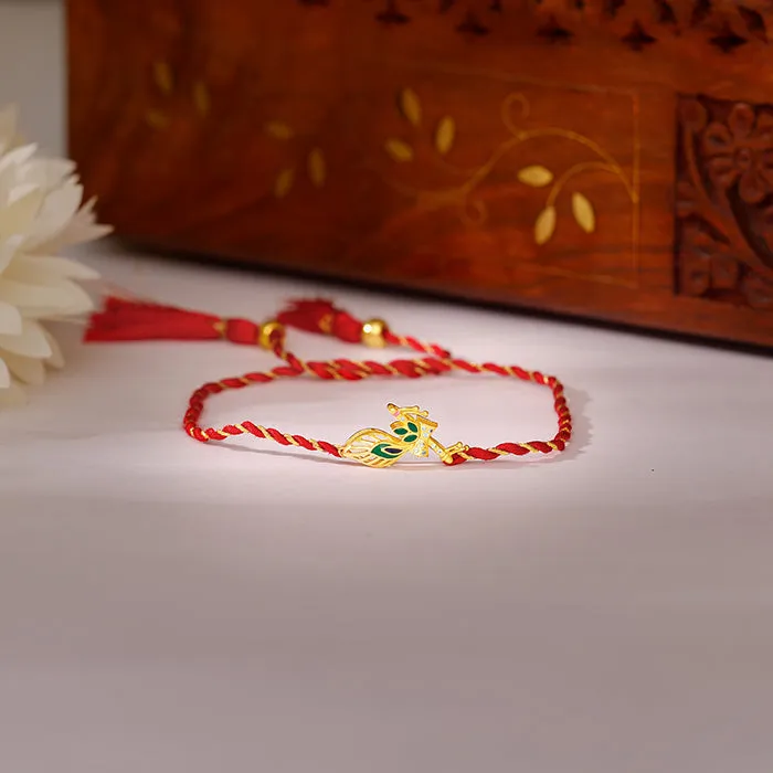 Golden Krishna Flute Rakhi cum Pendant