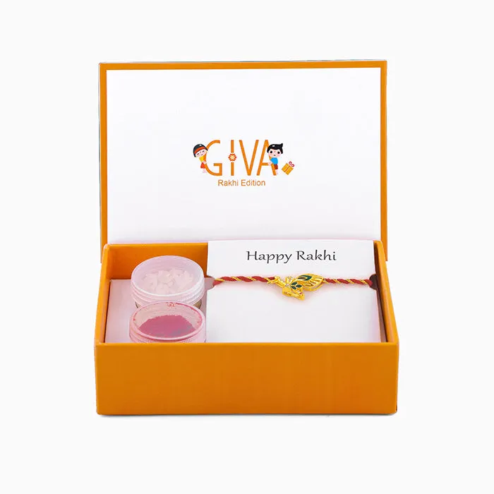 Golden Krishna Flute Rakhi cum Pendant