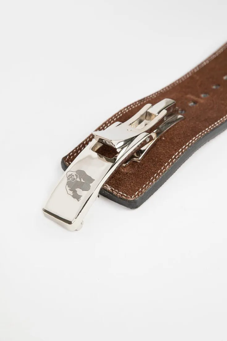 Gorilla Wear 4 Inch Leather Lever Belt Brown