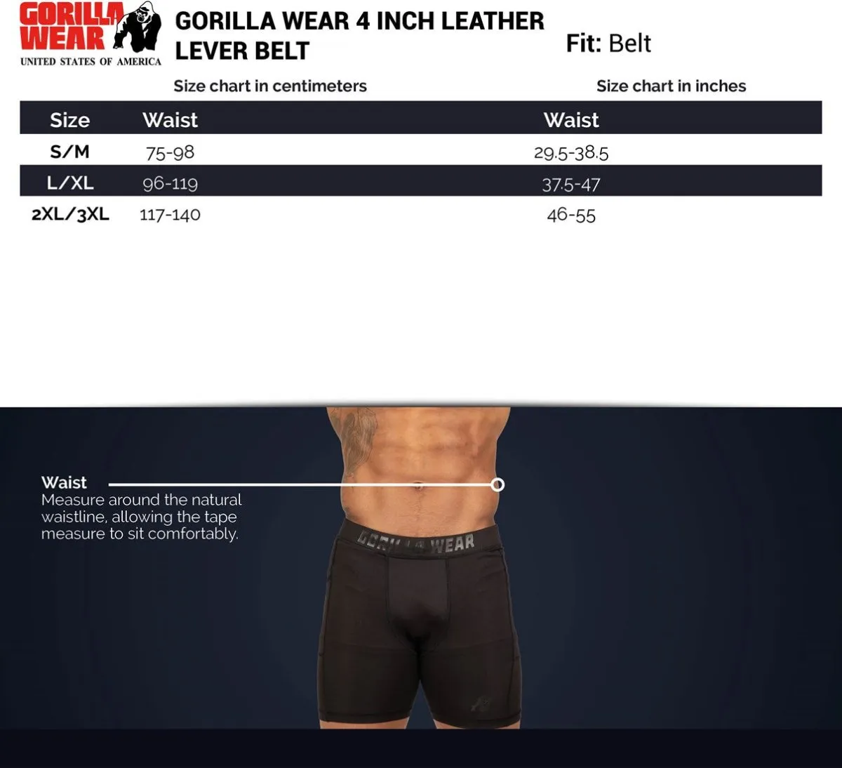 Gorilla Wear 4 Inch Leather Lever Belt Brown