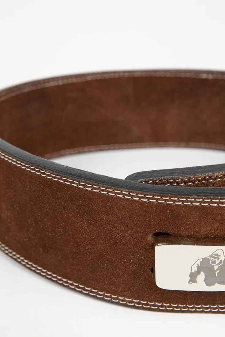 Gorilla Wear 4 Inch Leather Lever Belt Brown