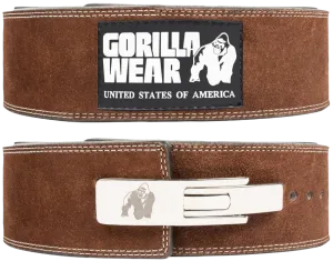 Gorilla Wear 4 Inch Leather Lever Belt Brown