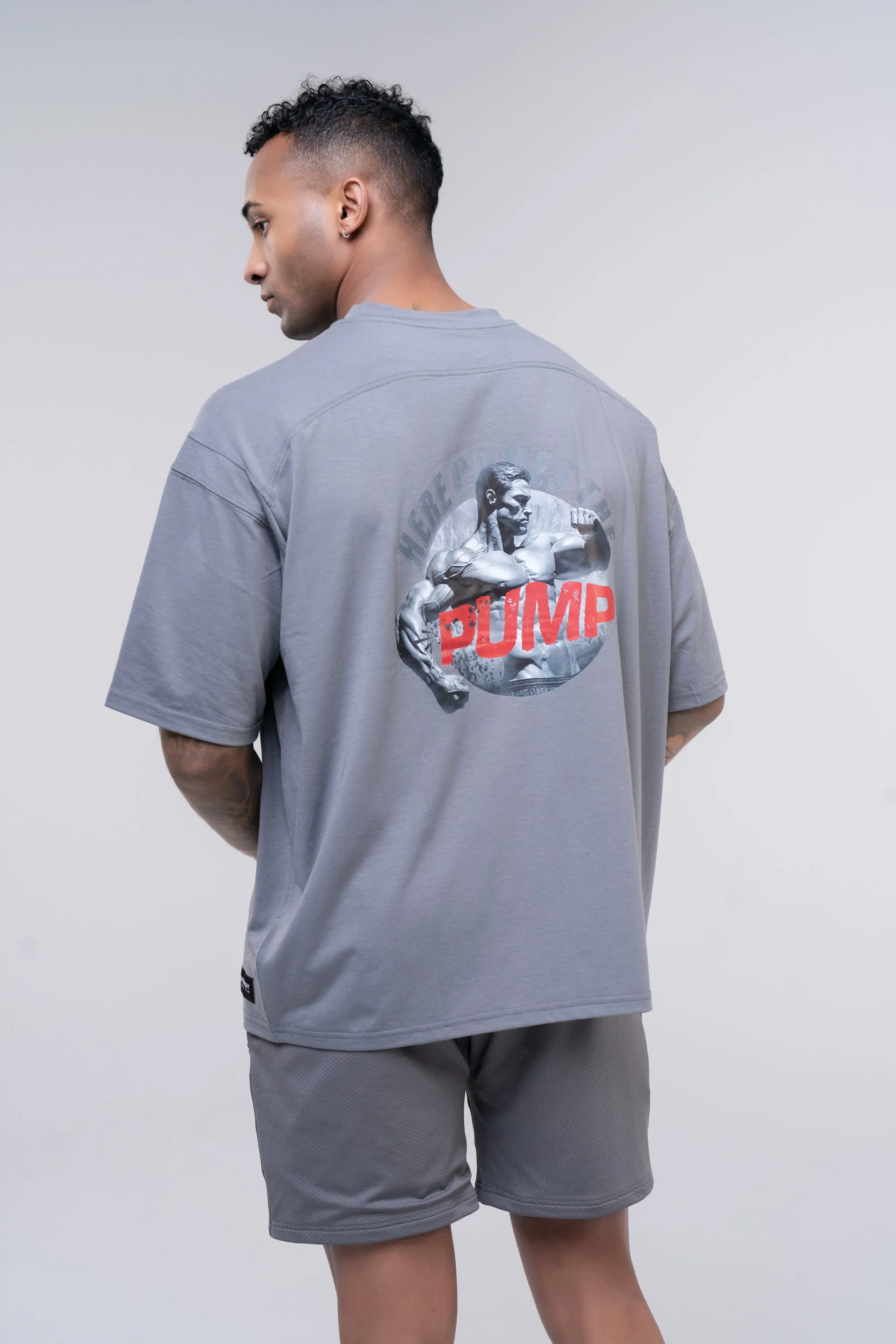 Graphic Oversized Tee - Here Comes the Pump - Black