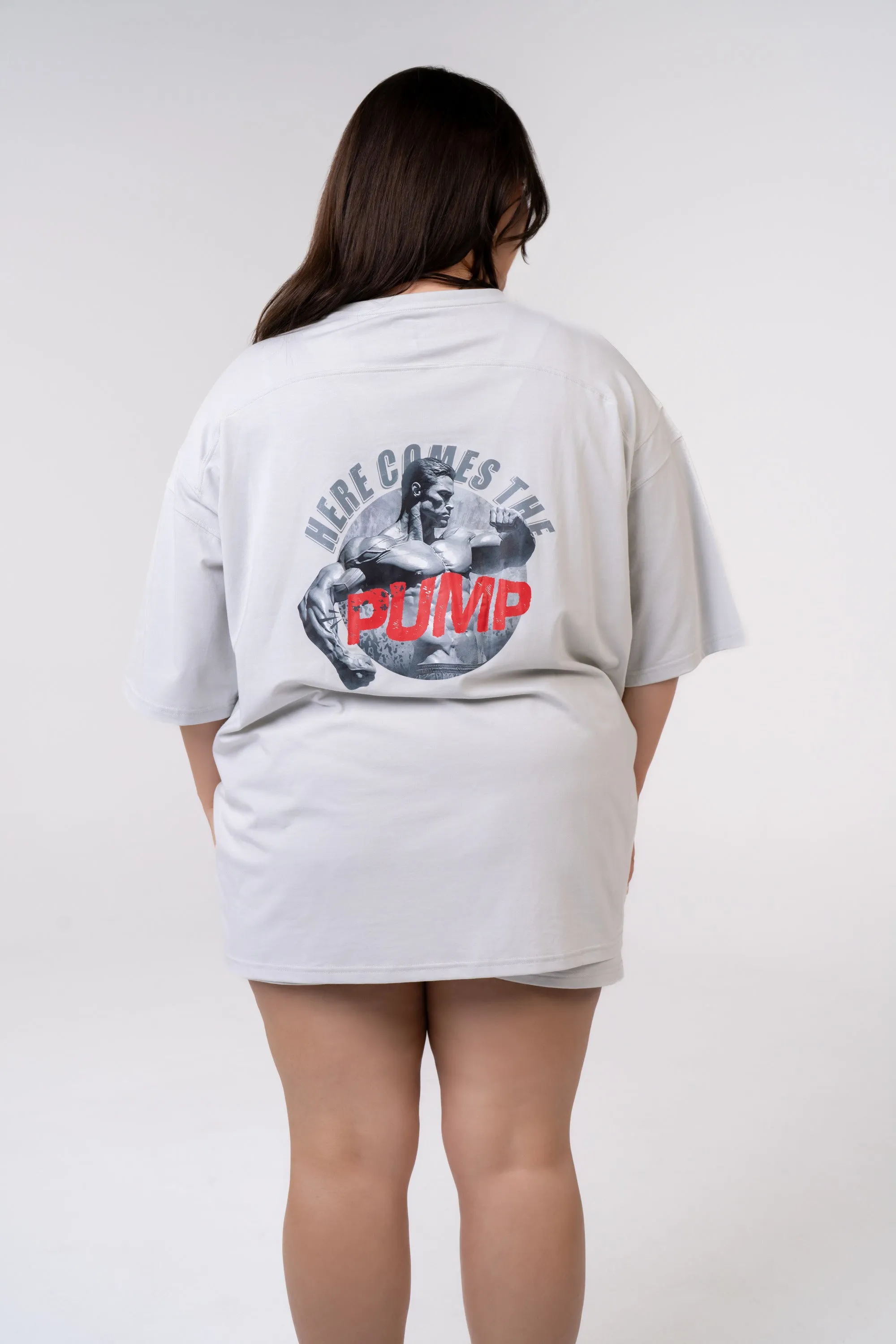 Graphic Oversized Tee - Here Comes the Pump - Black