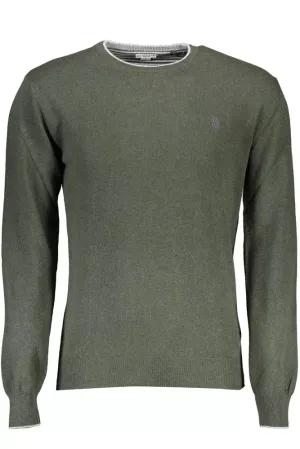 Green Wool Men Sweater
